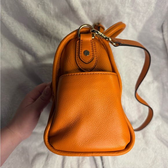 Michael Kors Orange Pebbled Leather Satchel with Adjustable Crossbody Strap EUC - Picture 8 of 16